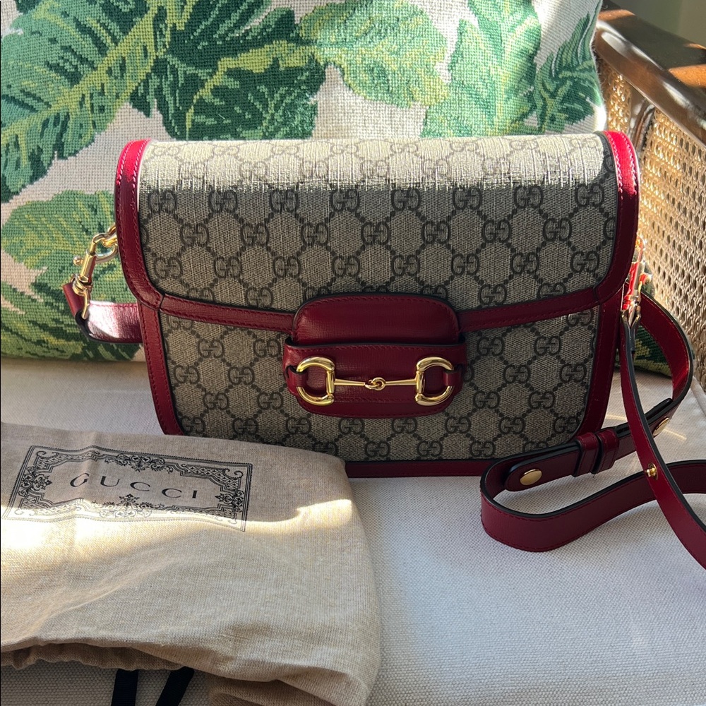 Gucci Red and Beige Crossbody Bag